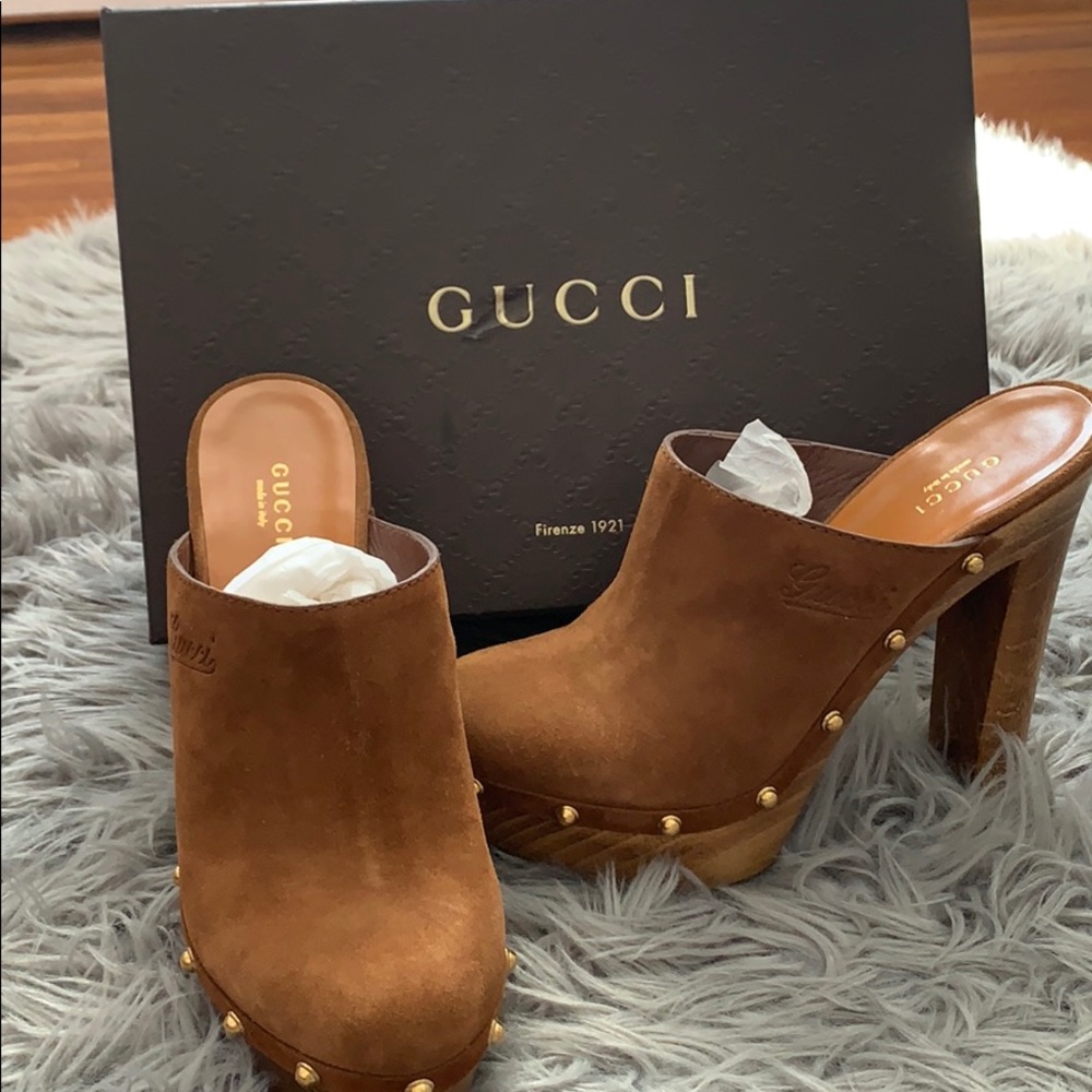 Suede Gucci Clogs